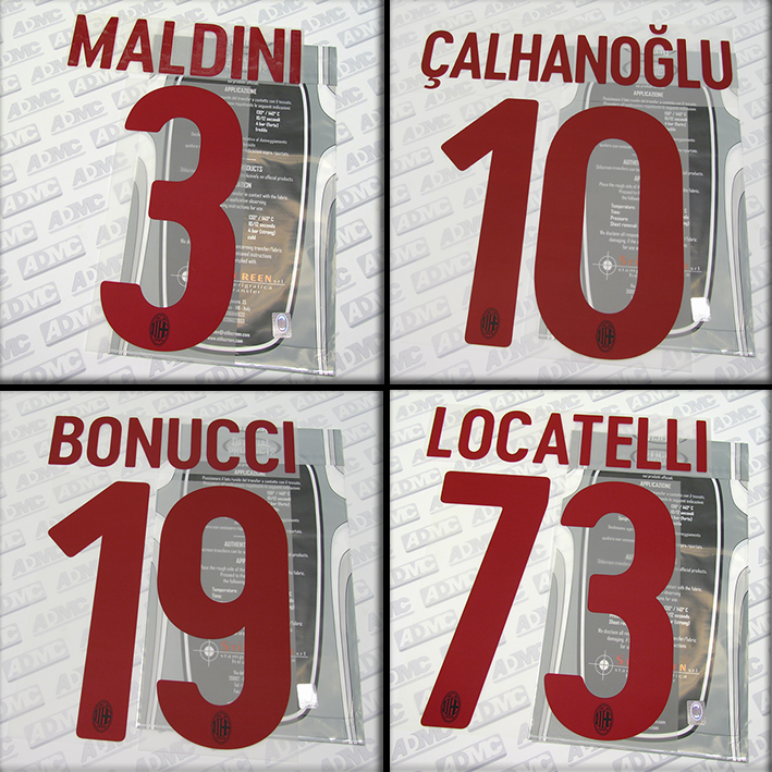 AC Milan calhanoglu 10 Football Shirt Name/Number Set Kit Home Serie a 2017/18 