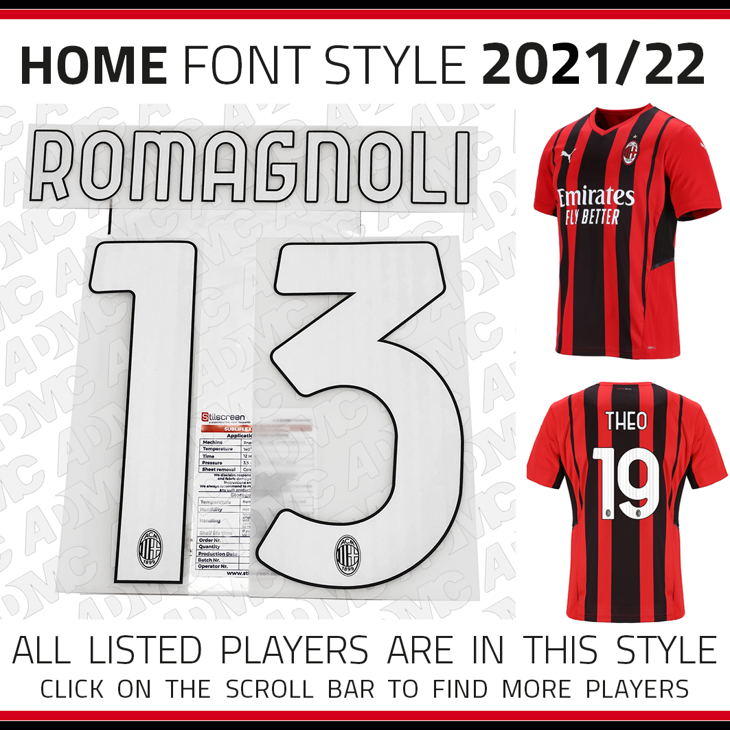 2021/22 AC Milan Home Kits - ADMC LLC